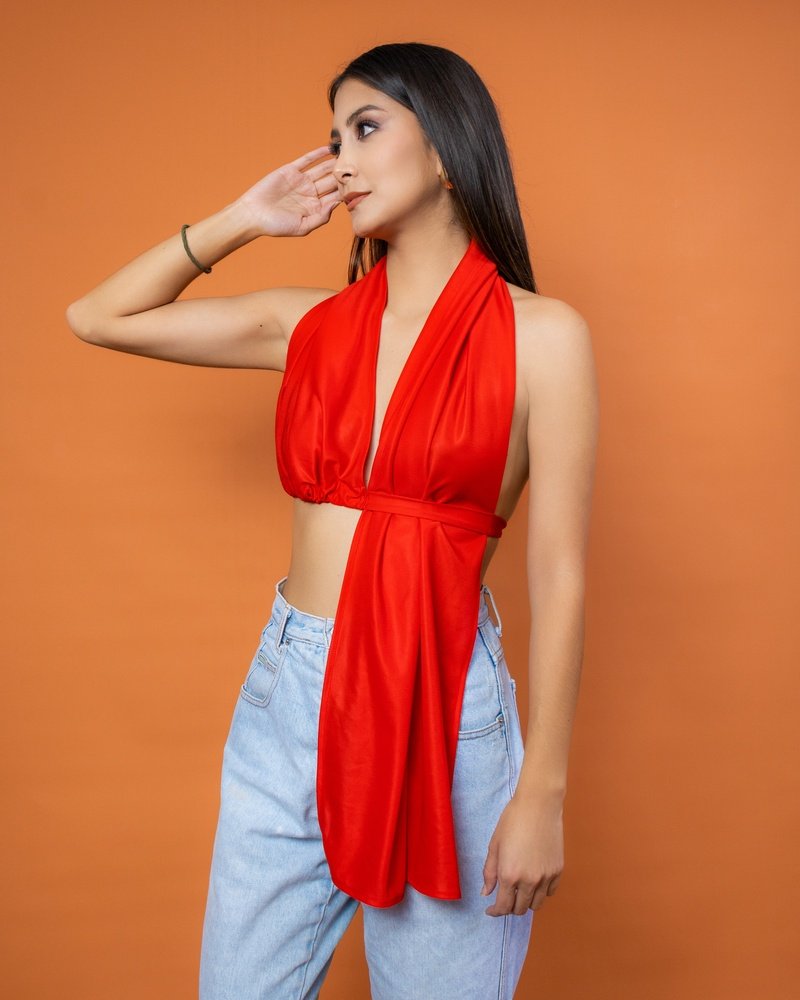 Backless Red Top